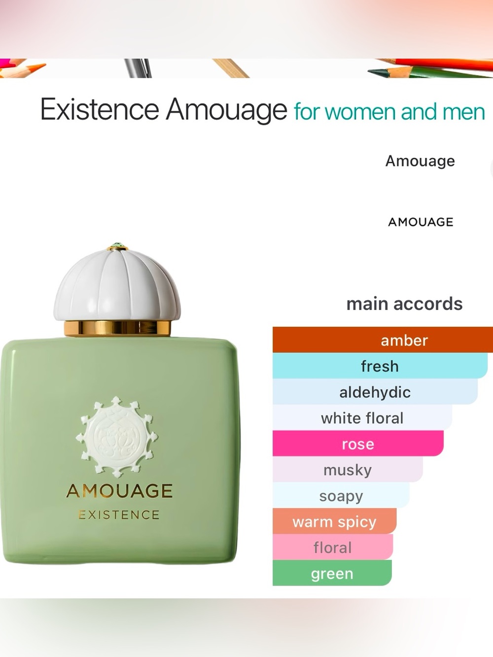 Existence Amouage 2 ml sample. Brand new